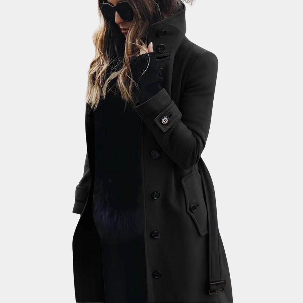 Harper - Long Sleeve Buttoned Belted Trench Coat
