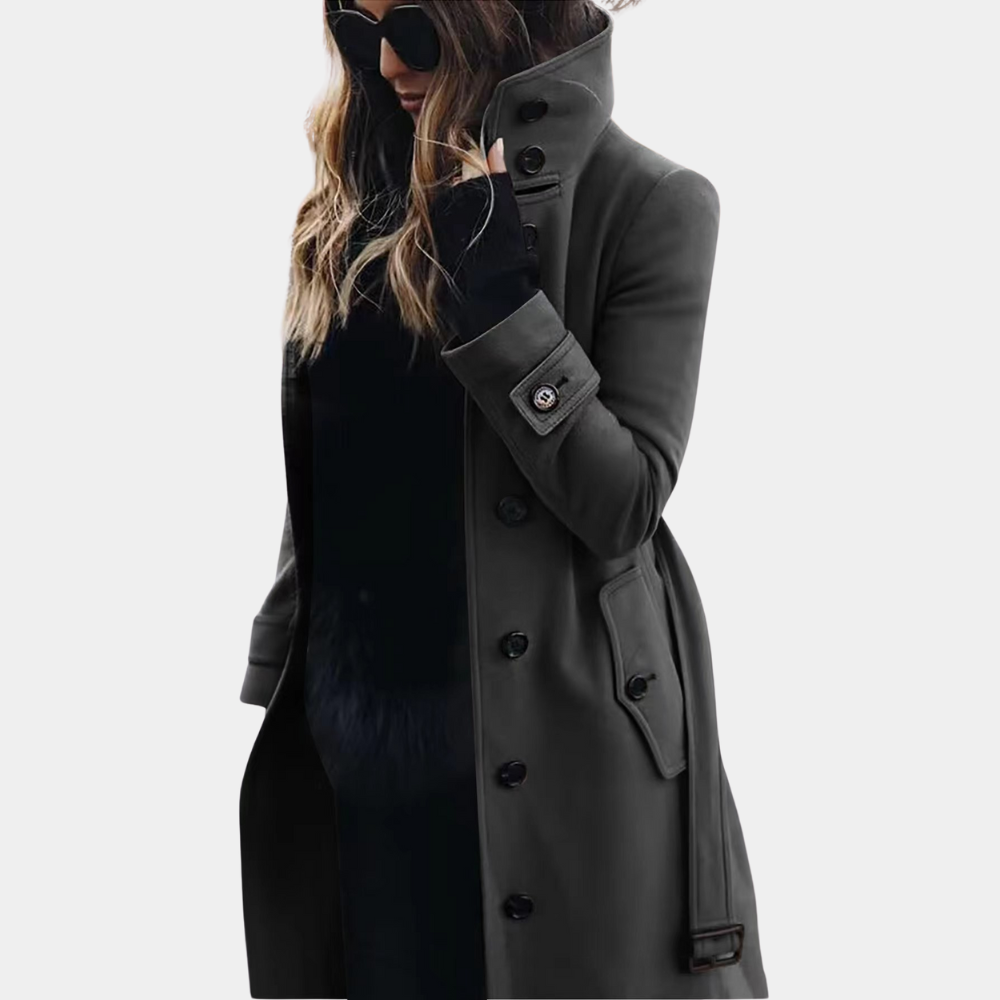 Harper - Long Sleeve Buttoned Belted Trench Coat