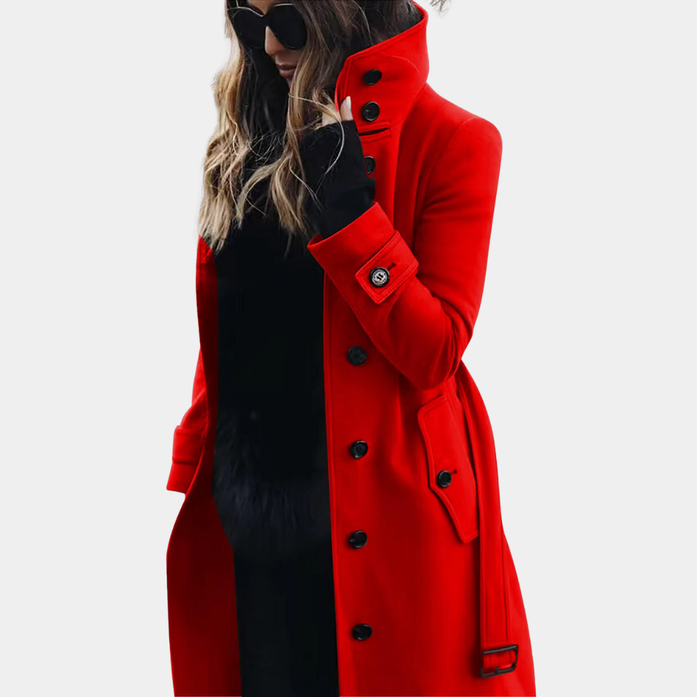 Harper - Long Sleeve Buttoned Belted Trench Coat