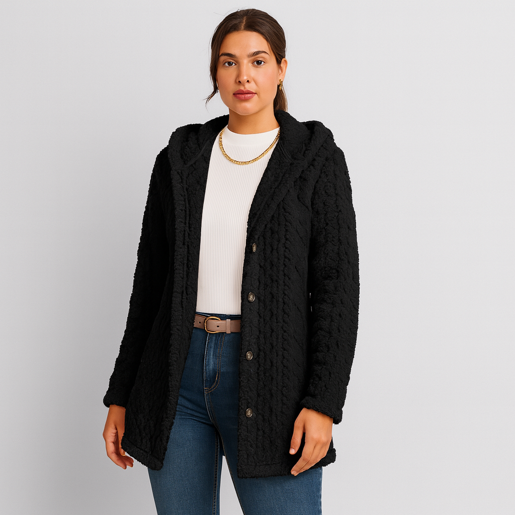 Marlena | Women's Button-Front Teddy Hoodie Coat for Fall/Winter
