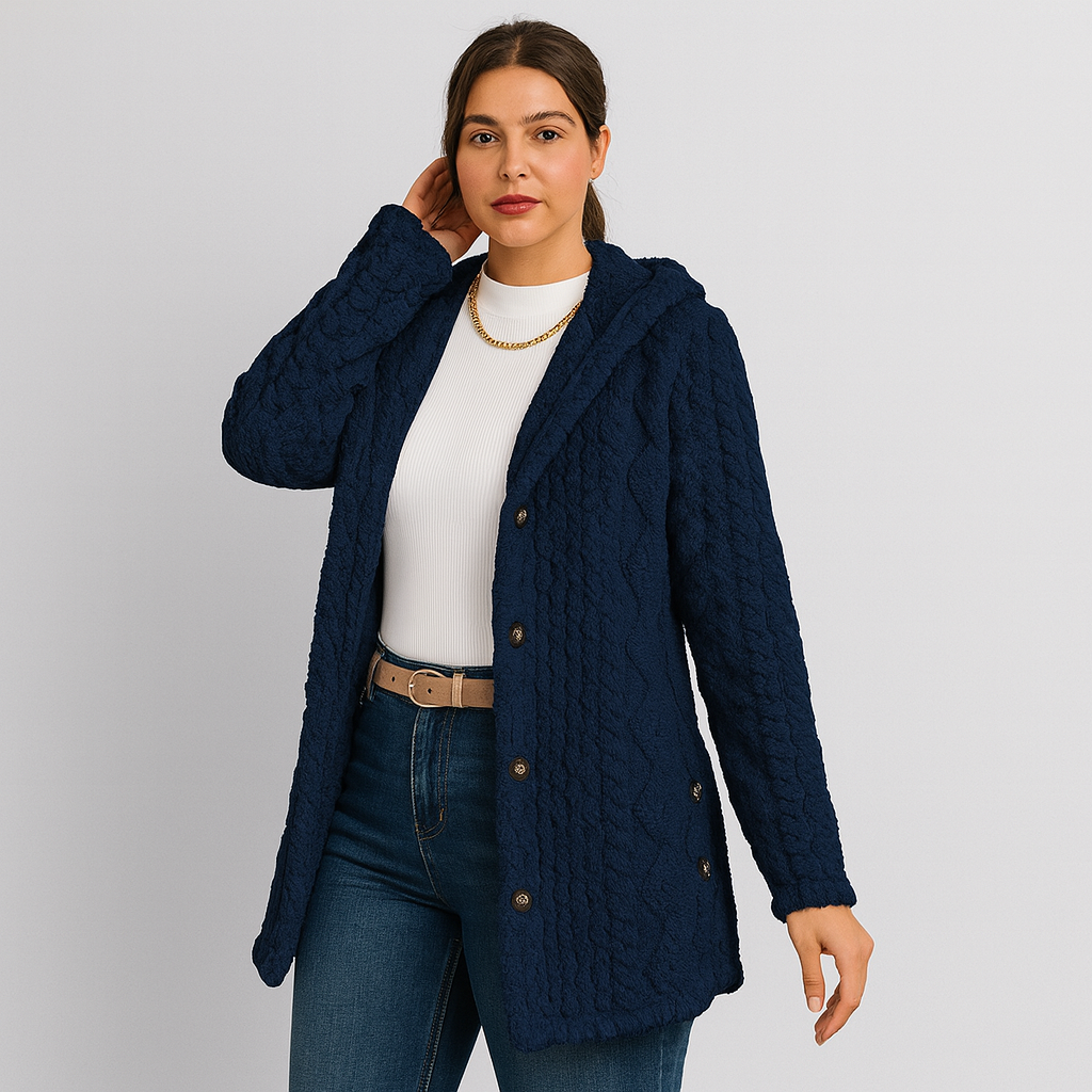 Marlena | Women's Button-Front Teddy Hoodie Coat for Fall/Winter
