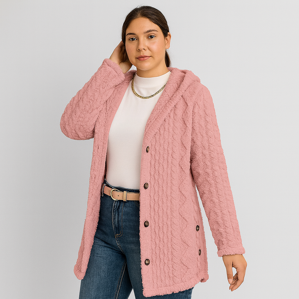 Marlena | Women's Button-Front Teddy Hoodie Coat for Fall/Winter