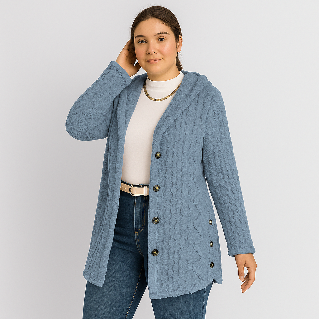 Marlena | Women's Button-Front Teddy Hoodie Coat for Fall/Winter