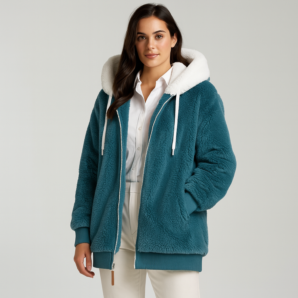 レイラ | フード付きカジュアルフェイクファージップアップコート