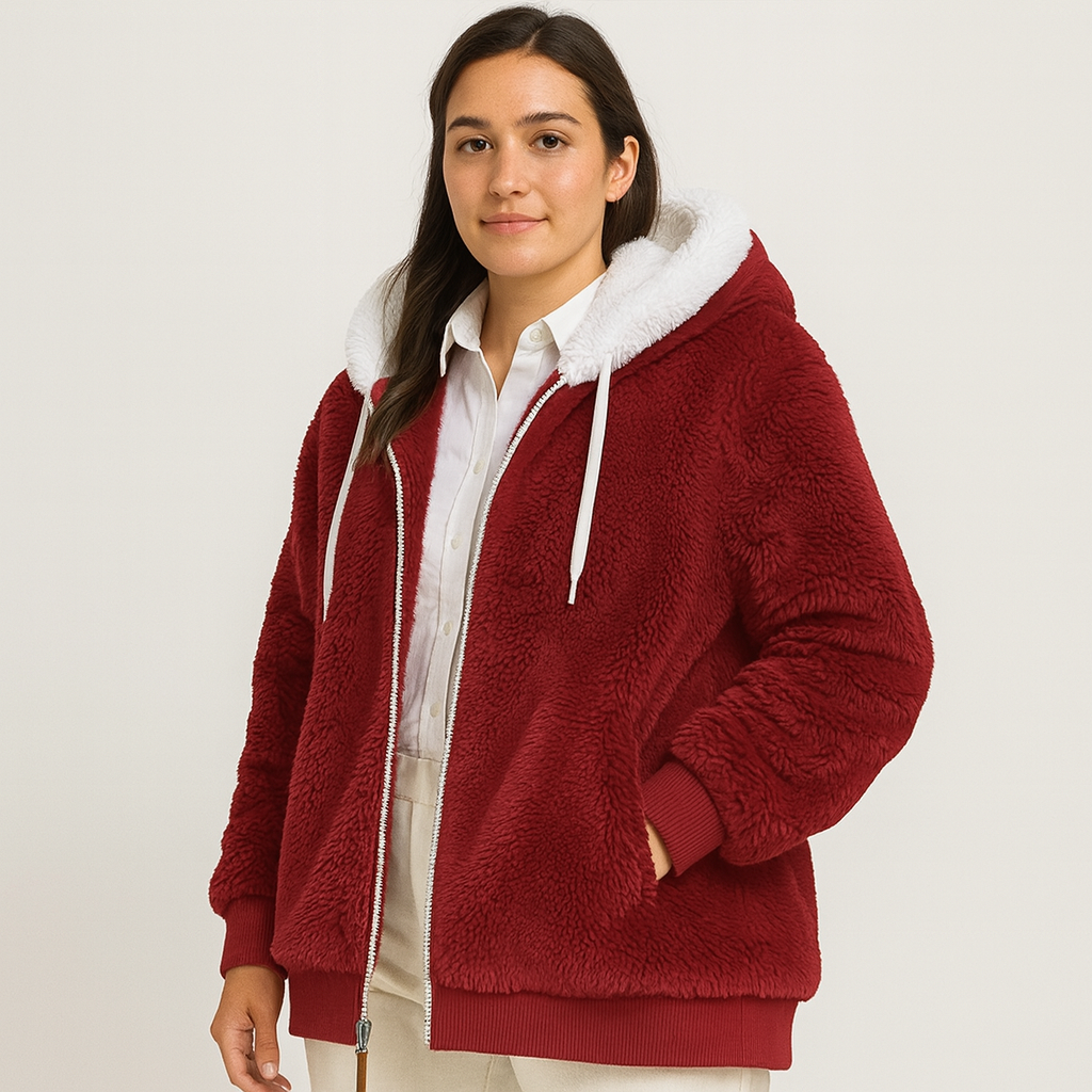 レイラ | フード付きカジュアルフェイクファージップアップコート