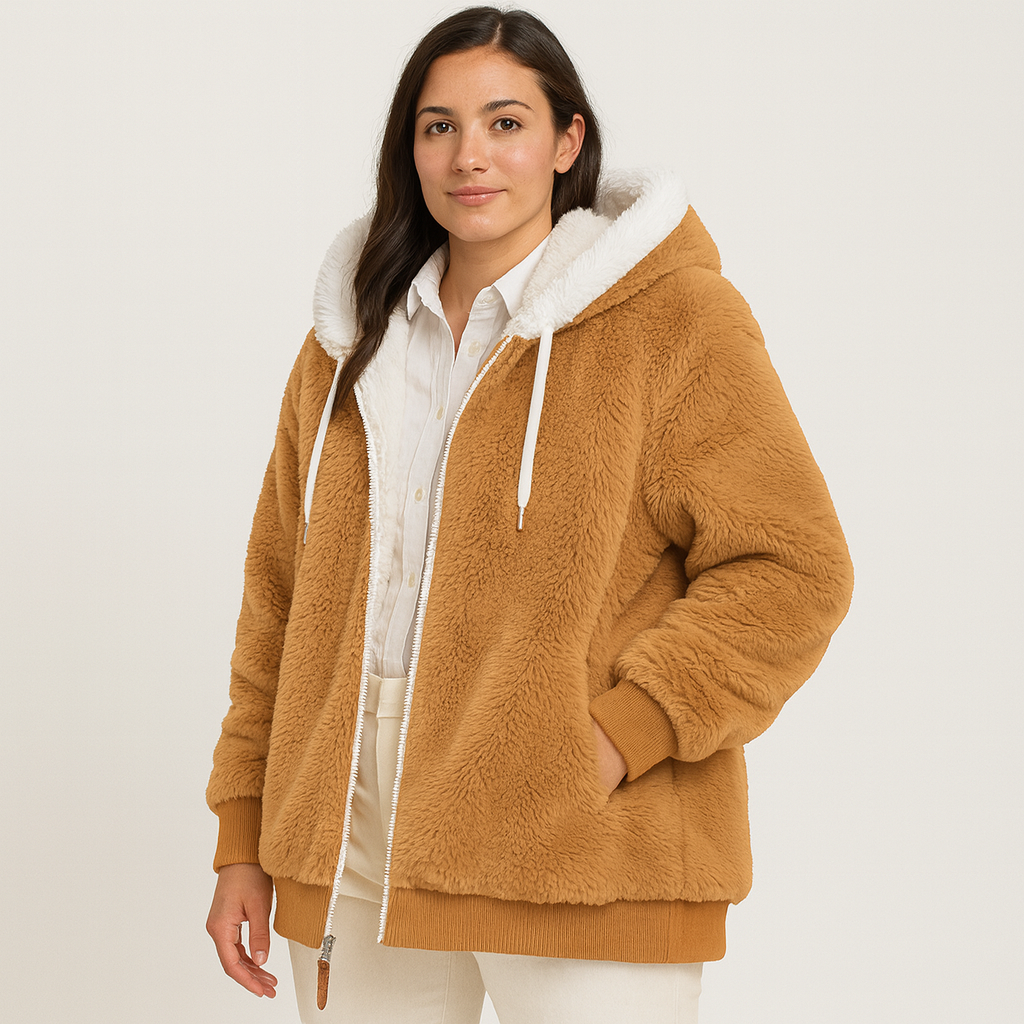 レイラ | フード付きカジュアルフェイクファージップアップコート