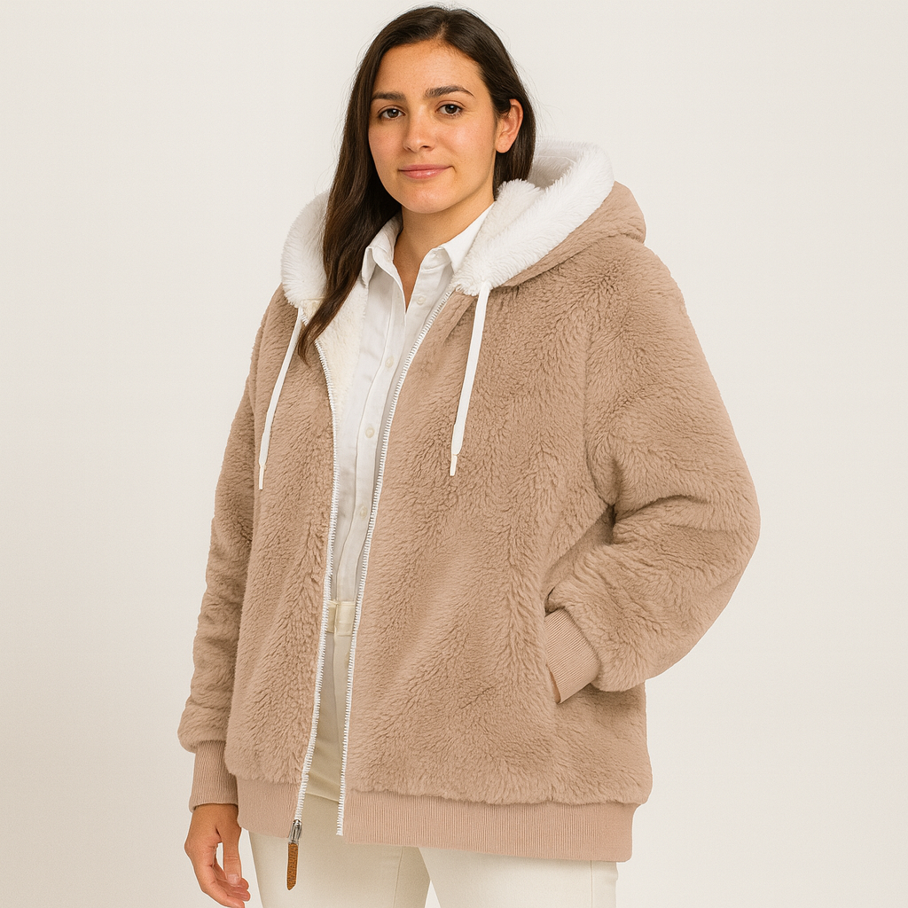 レイラ | フード付きカジュアルフェイクファージップアップコート