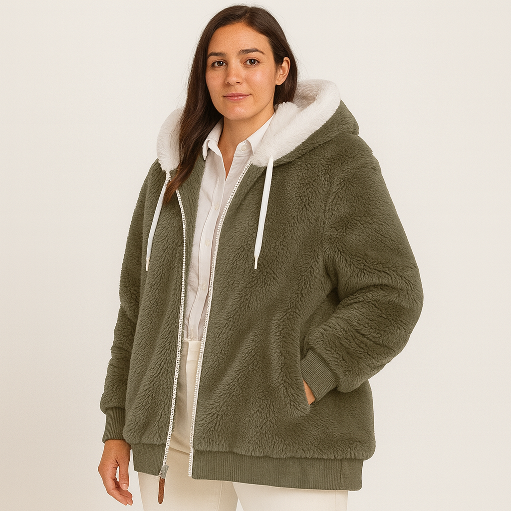 レイラ | フード付きカジュアルフェイクファージップアップコート