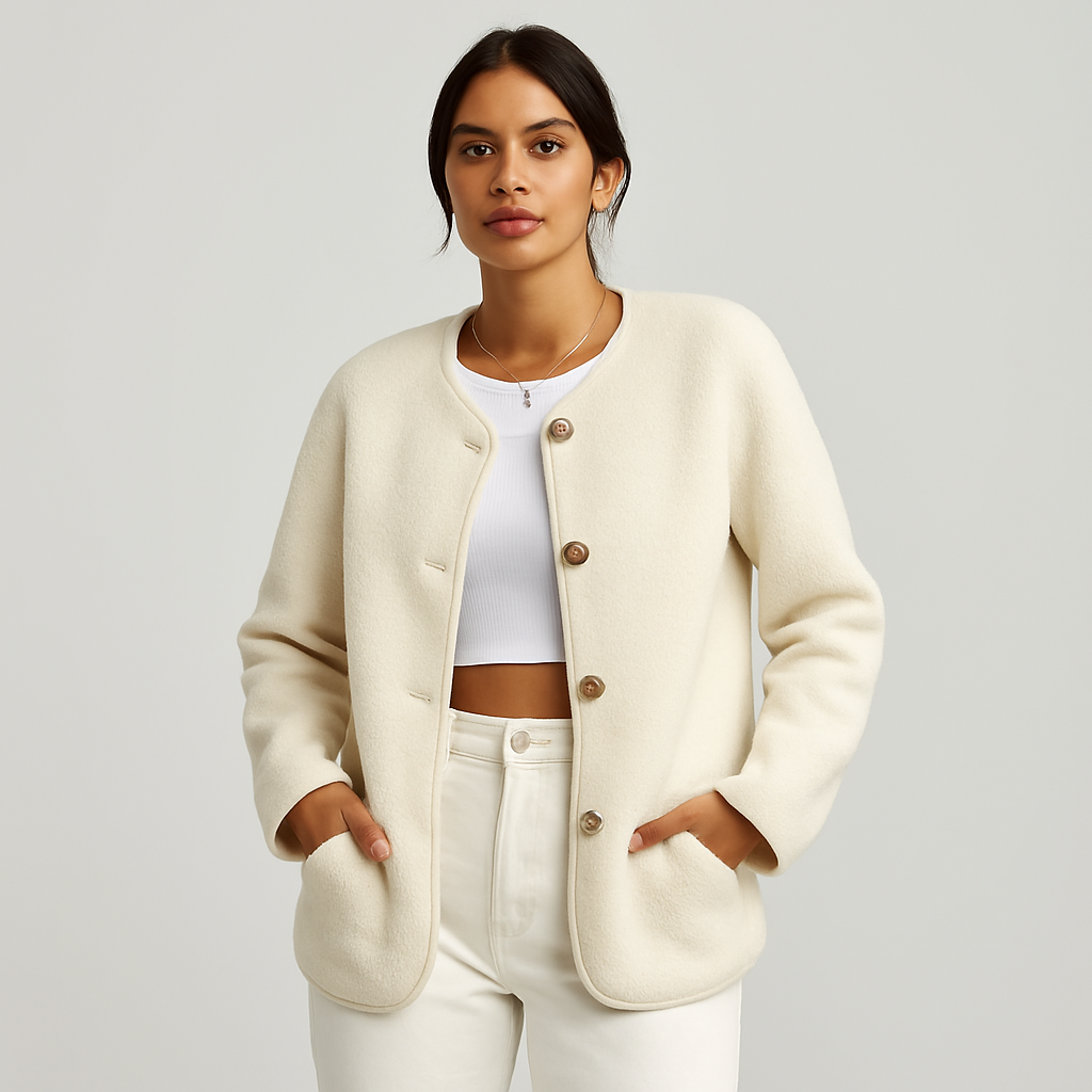 Serena | Women's Wool-Like Round Neck Coat