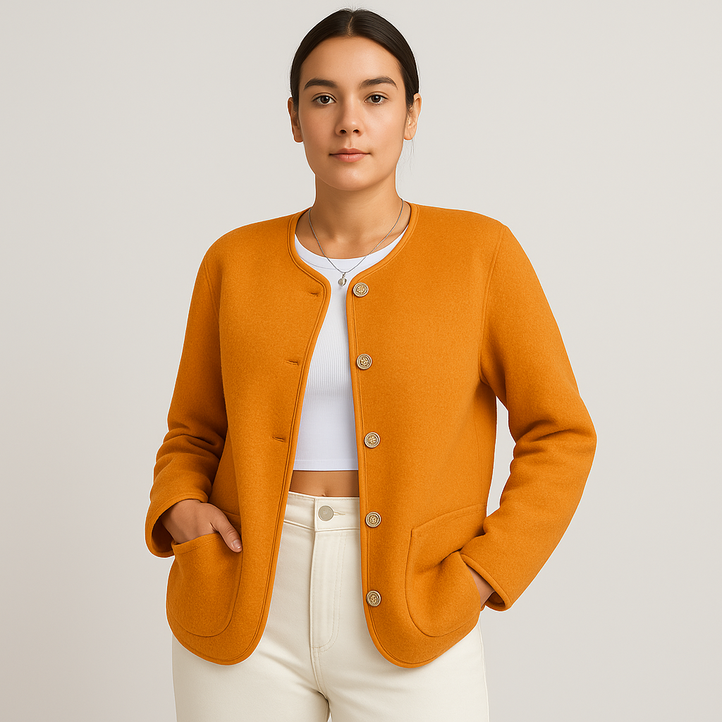 Serena | Women's Wool-Like Round Neck Coat