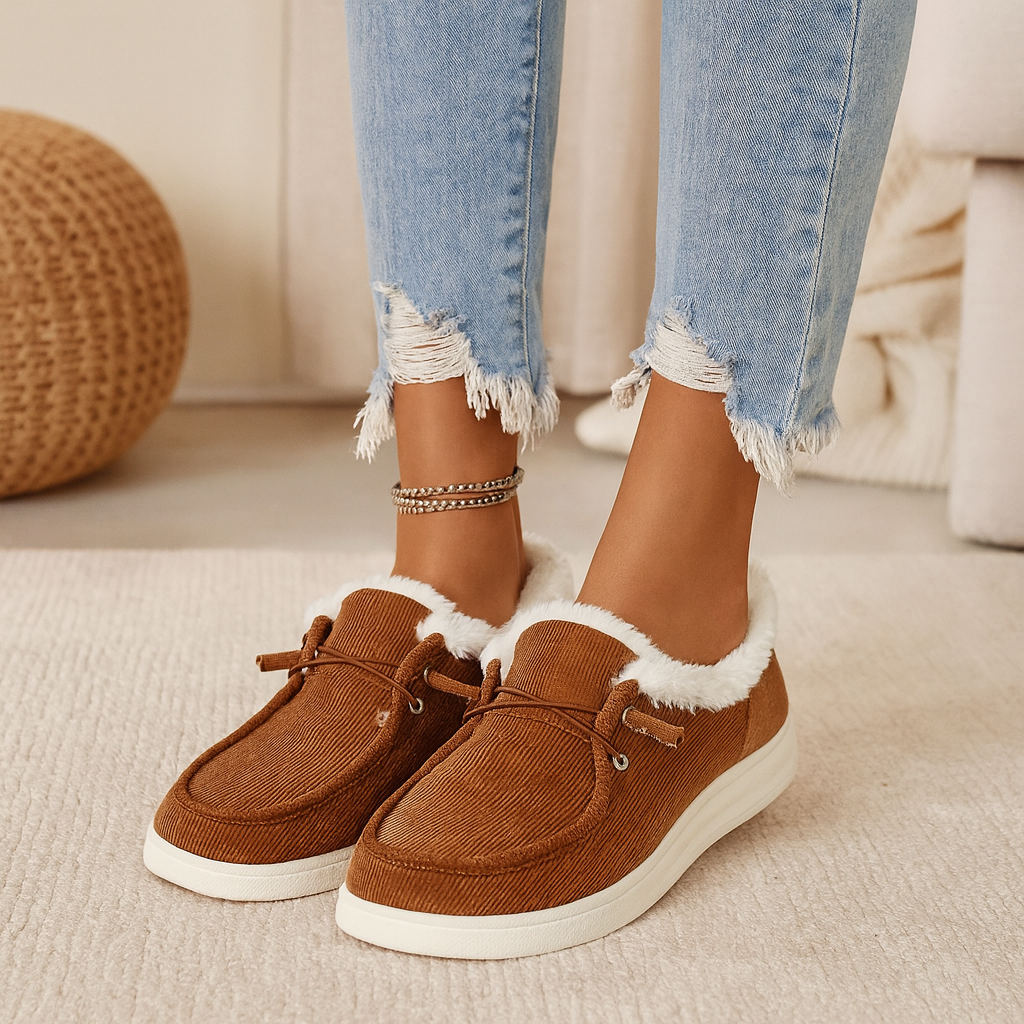 Elise | Cozy corduroy winter boots with a fur lining