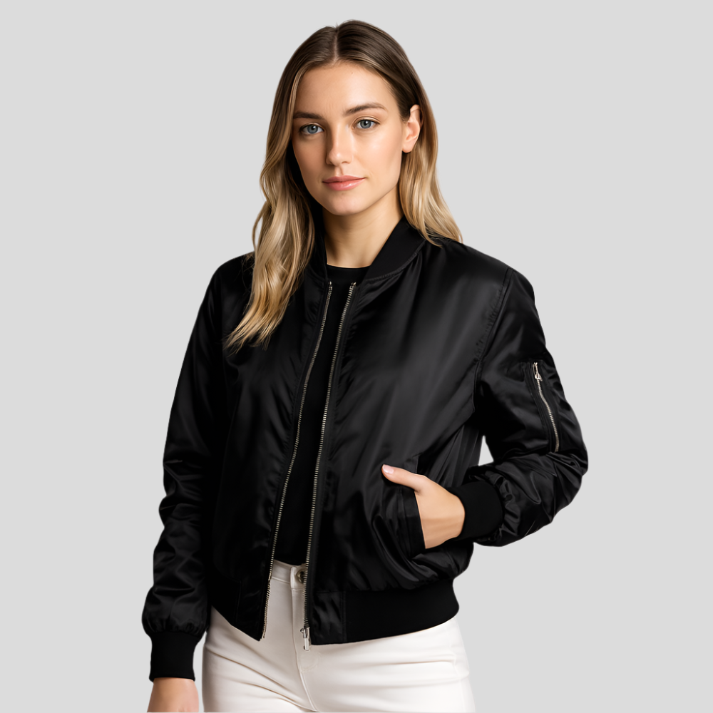 Women's Lightweight Summer Bomber Jacket - Stylish Short Coat