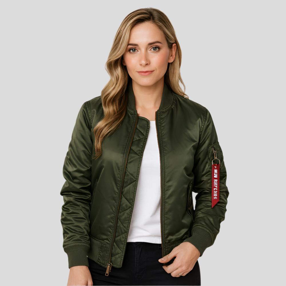 Women's MA-1 Bomber Jacket - Classic design with ribbed trim