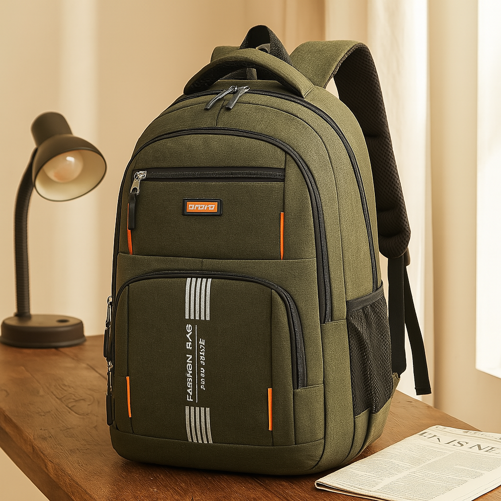 メンズ大容量バックパック - ノートパソコン用コンパートメントと複数のポケットを備えたスタイリッシュなトラベルバッグ