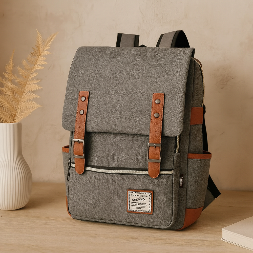 ノートパソコン収納付きの男女兼用頑丈アウトドアバッグ