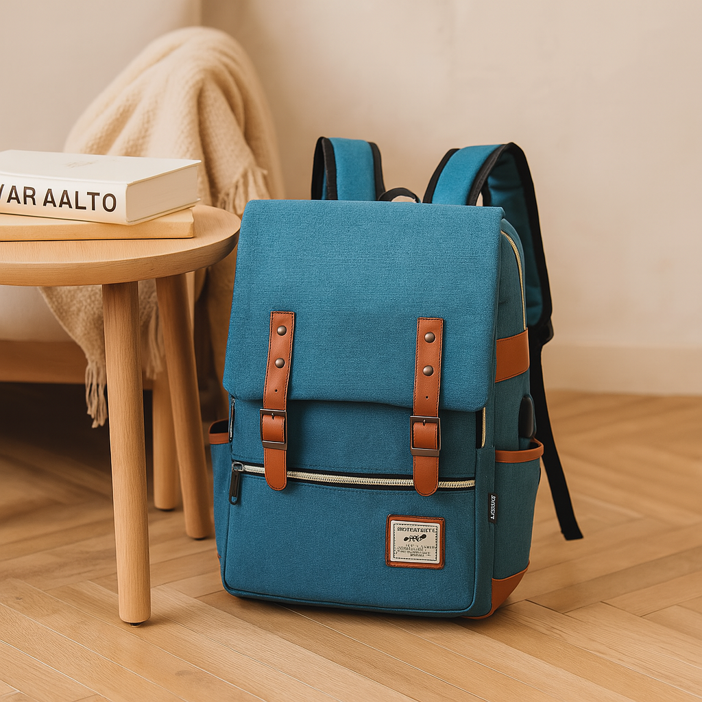 ノートパソコン収納付きの男女兼用頑丈アウトドアバッグ