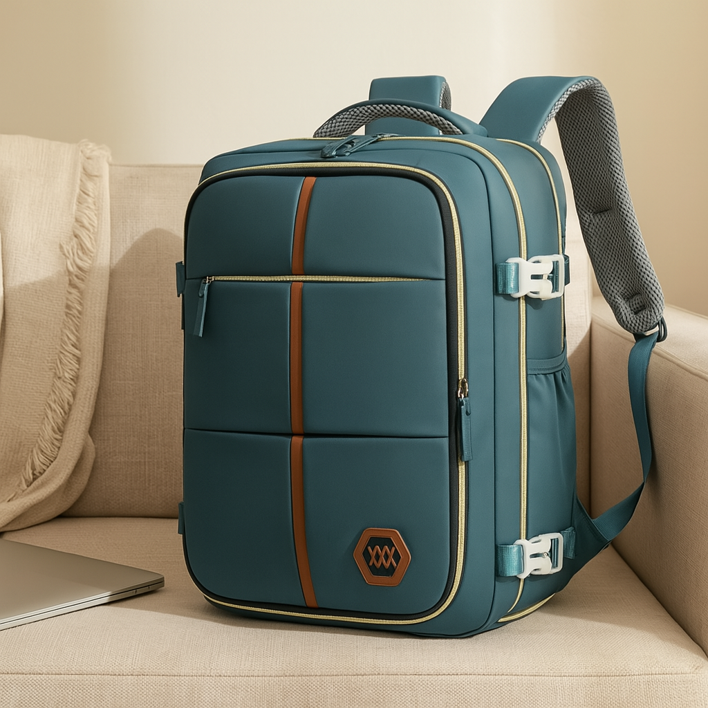 旅行用バッグ - 無地、調節可能なストラップ、ジッパー、ポリエステル裏地