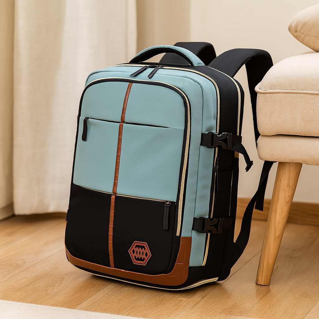 旅行用バッグ - 無地、調節可能なストラップ、ジッパー、ポリエステル裏地