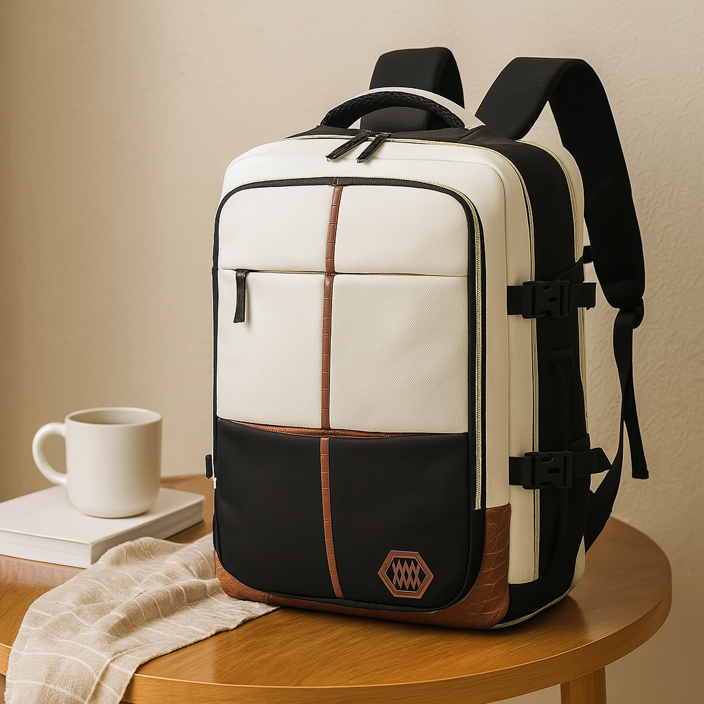 旅行用バッグ - 無地、調節可能なストラップ、ジッパー、ポリエステル裏地