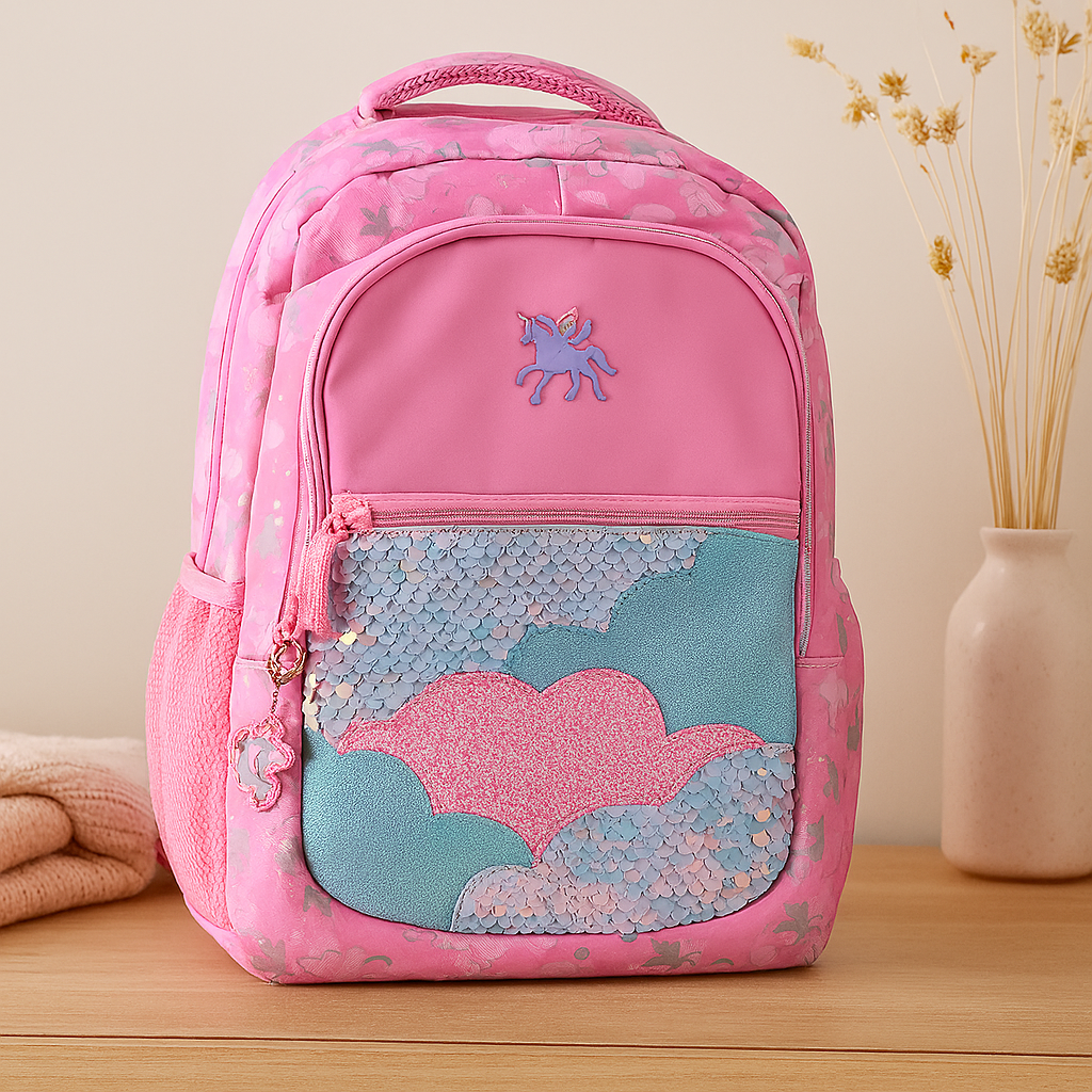 かわいい漫画の猫とパンダのバックパック - パッド入りストラップ付き女の子用キッズスクールバッグ