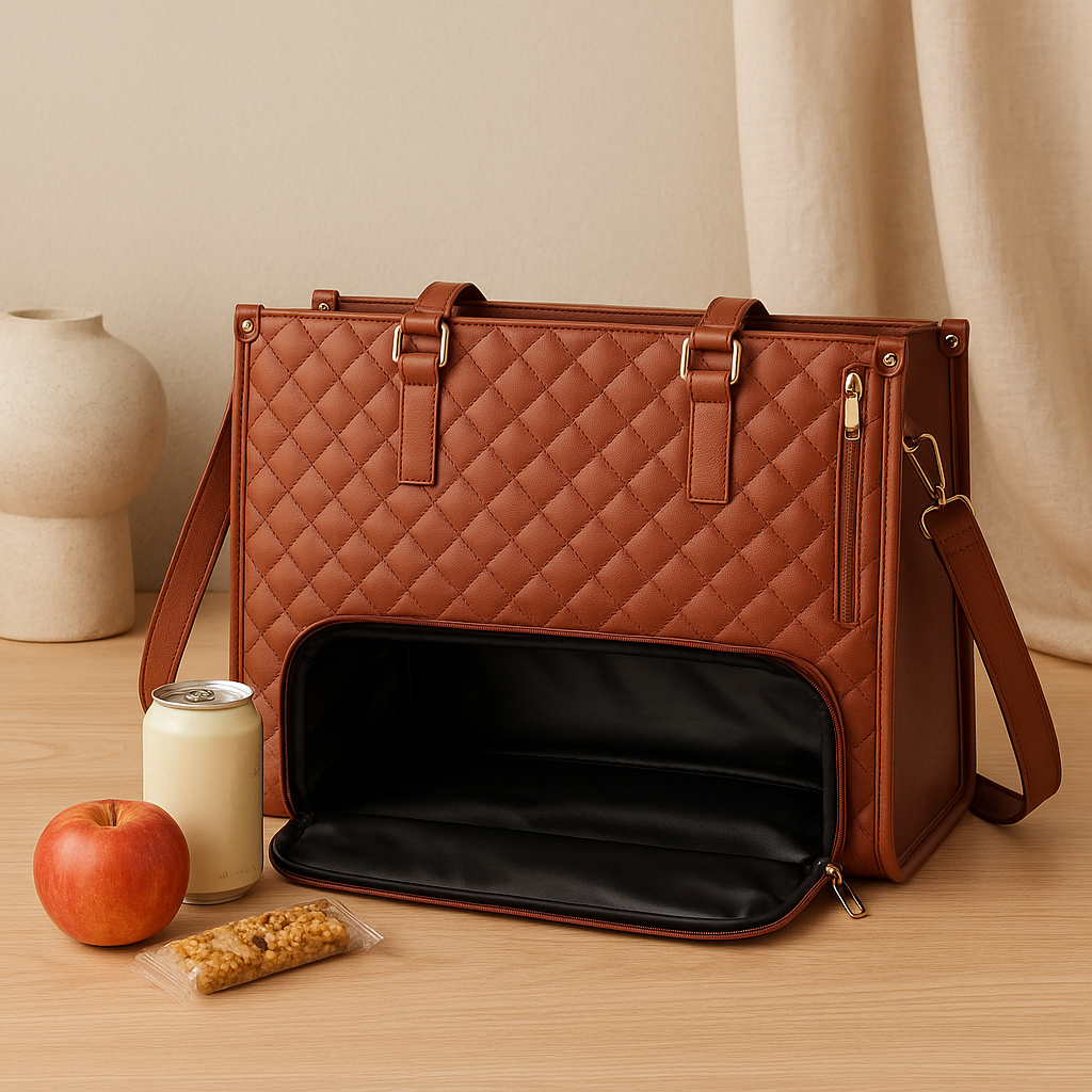 Insulated 2-in-1 Lunch & Travel Bag - Leakproof Cooler Bag with Storage Compartment