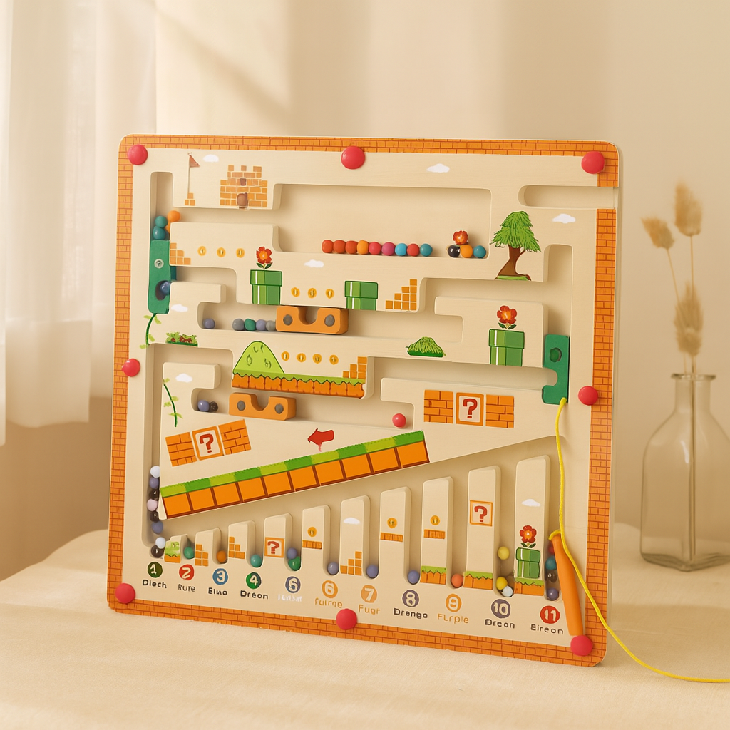 磁気式キノコ分類ボード - ペンとビーズを使った数えパズル