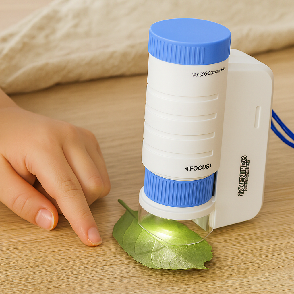 子供用LEDミニ顕微鏡 – 屋外で楽しめる60~200倍のハンドヘルド科学探査機