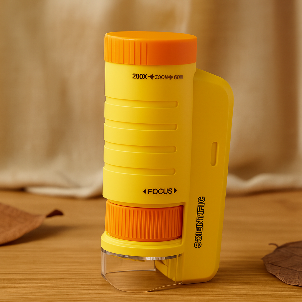 子供用LEDミニ顕微鏡 – 屋外で楽しめる60~200倍のハンドヘルド科学探査機