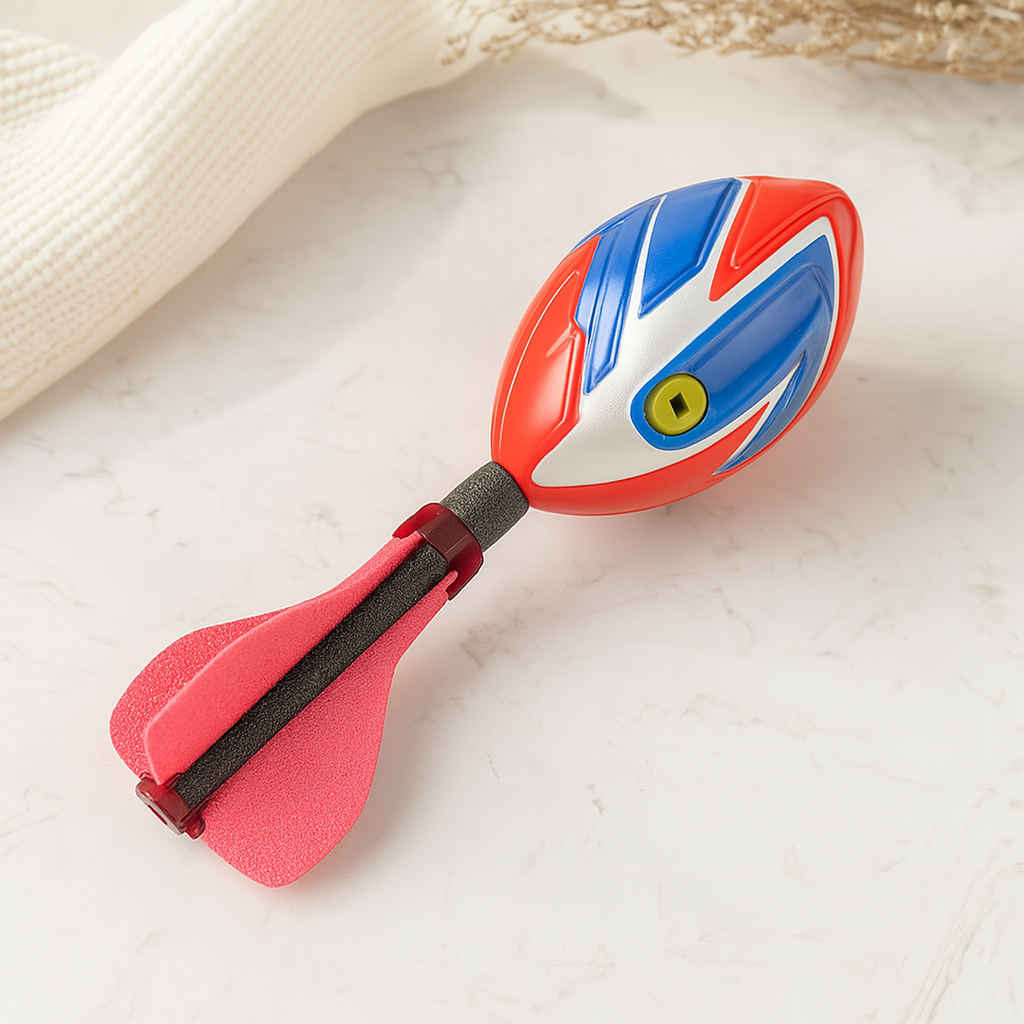 ホイッスリングフォームロケットボール - サウンド効果とEPEテールを備えたPU投げおもちゃで、遠くまで遊べます