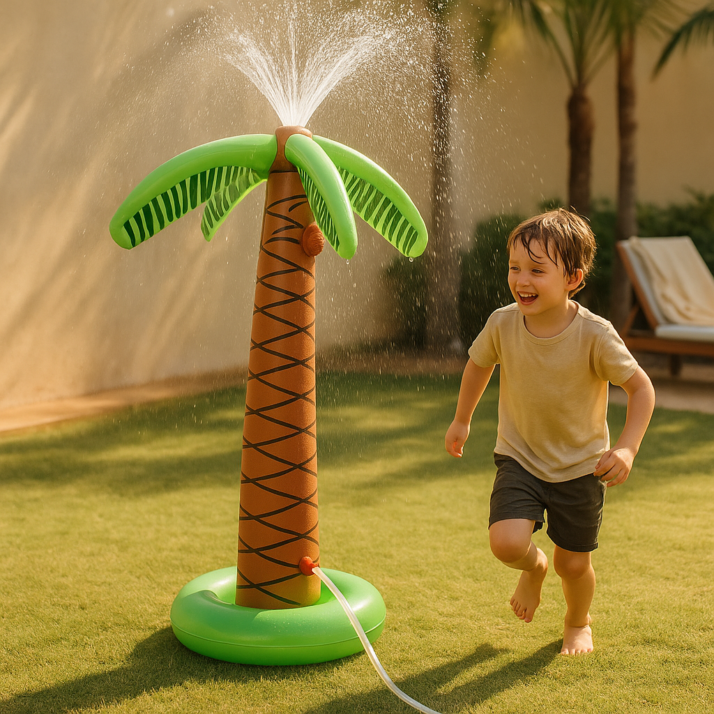 Inflatable Garden Sprinkler - Wooden Water Toy