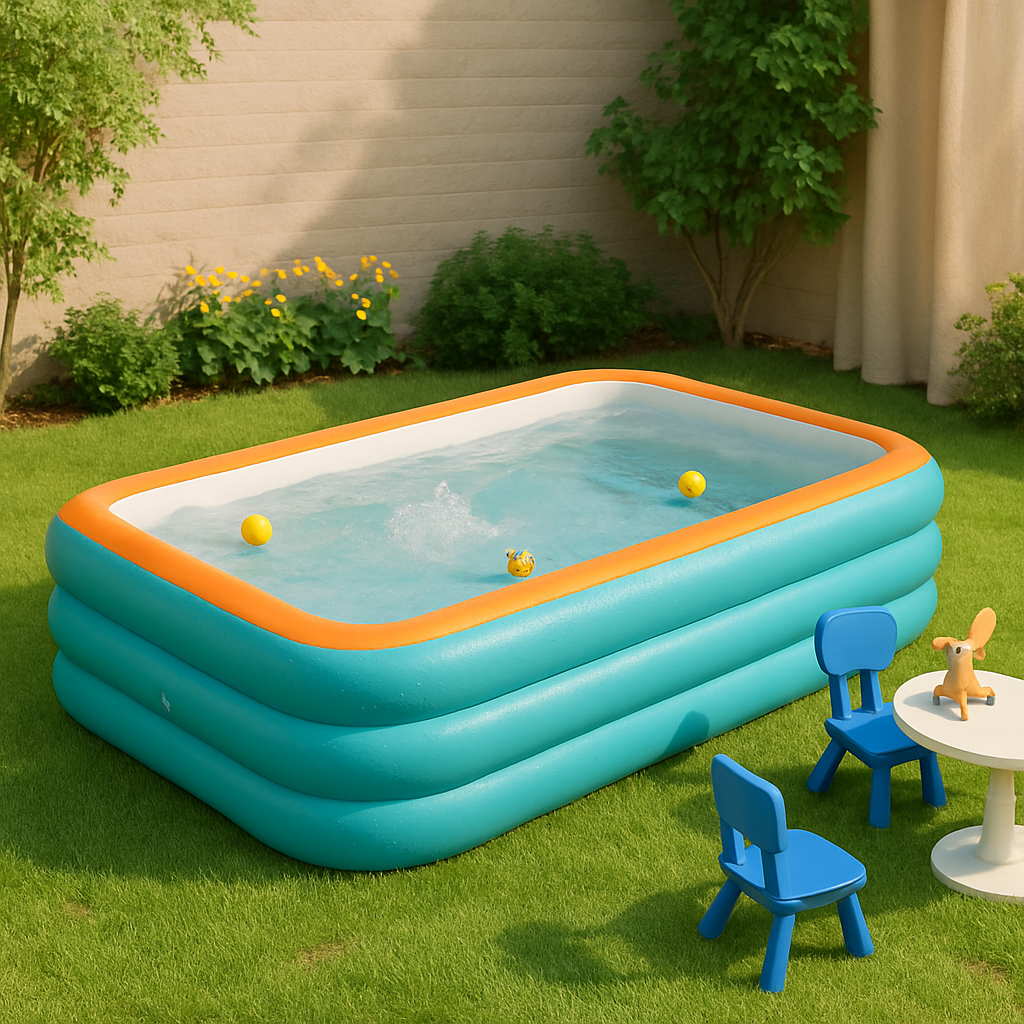 Large Inflatable Family Pool - Heavy-Duty Inflatable Garden Pool for Summer Fun
