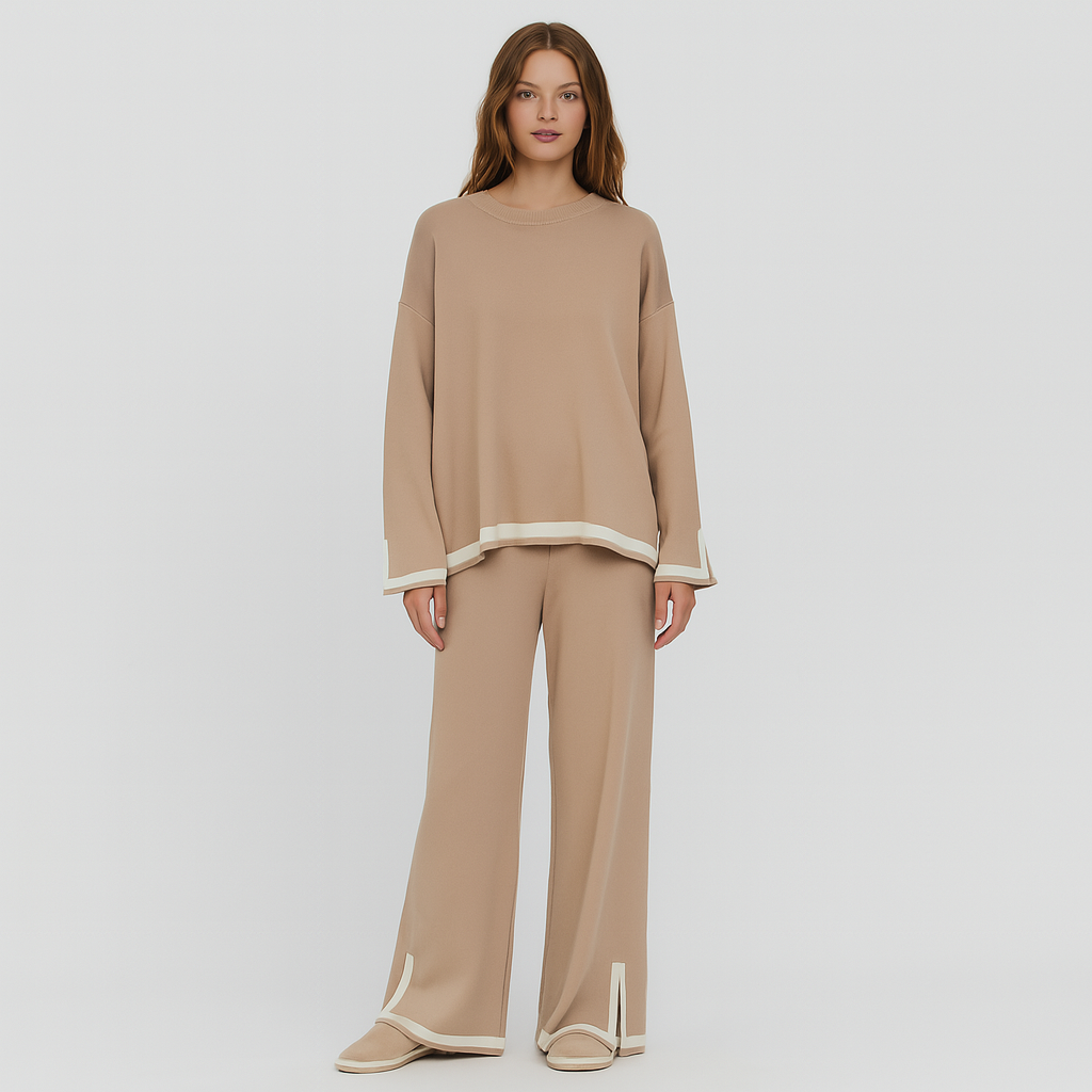 伸縮性のあるニットラウンジセット