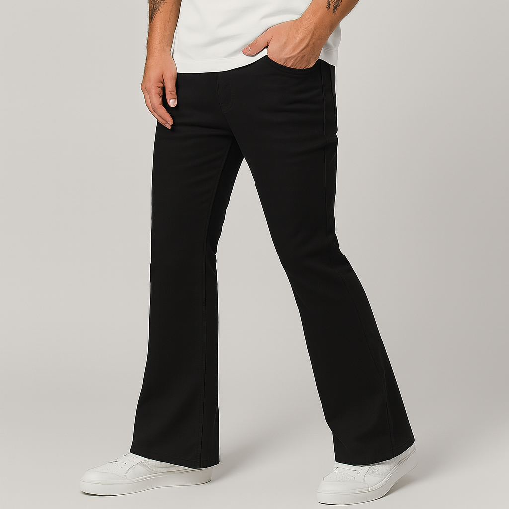 4 Legend - Men's Stretch Denim Pants – Mid-waist length, light wash, casual fit for all seasons