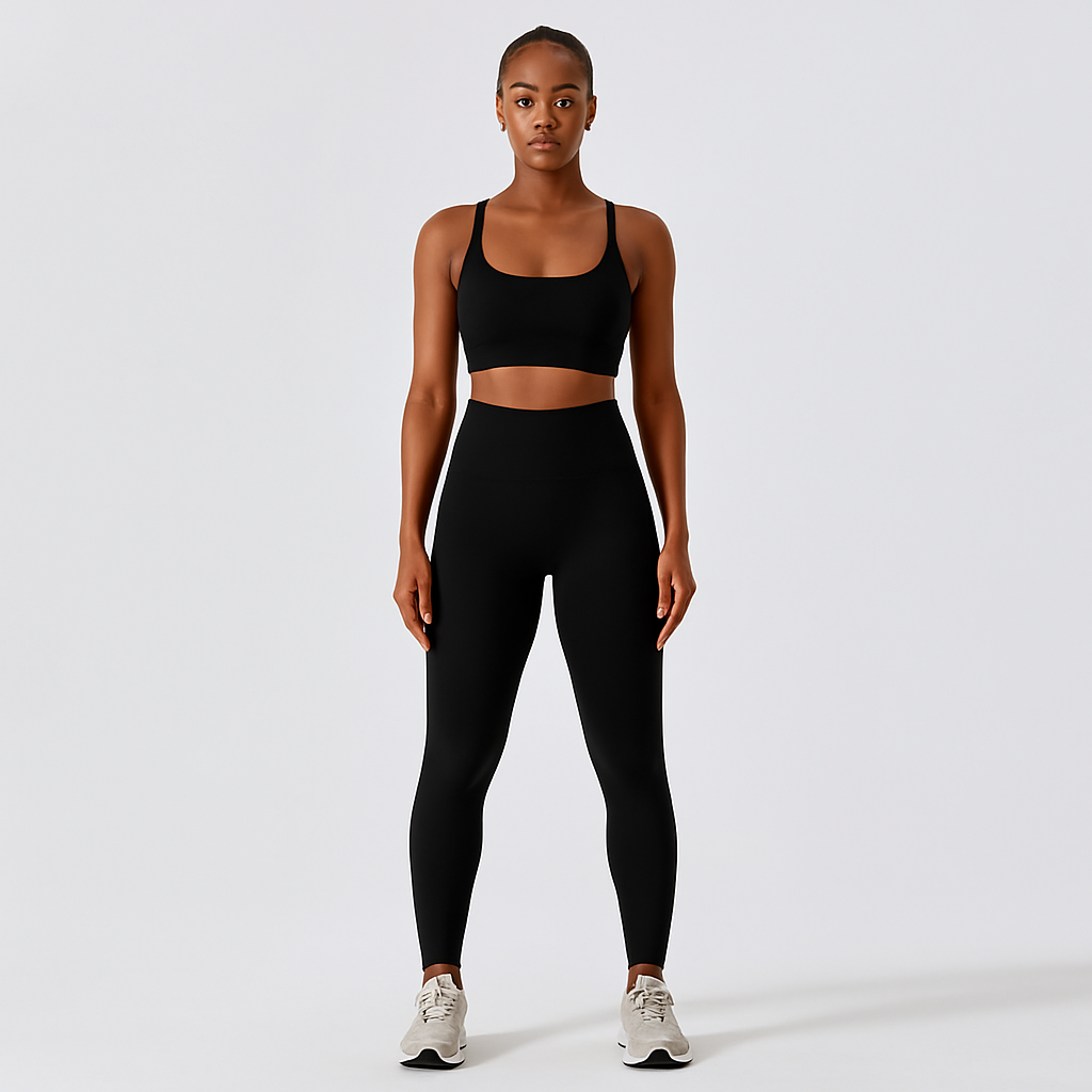 Women's Seamless Yoga & Pilates Set - Sports Bra, High-Waisted Shorts, and Leggings