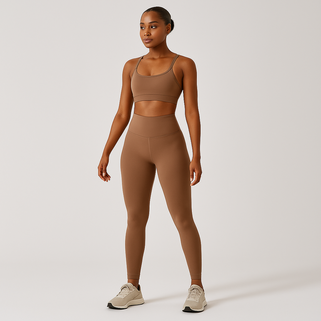 Women's Seamless Yoga & Pilates Set - Sports Bra, High-Waisted Shorts, and Leggings