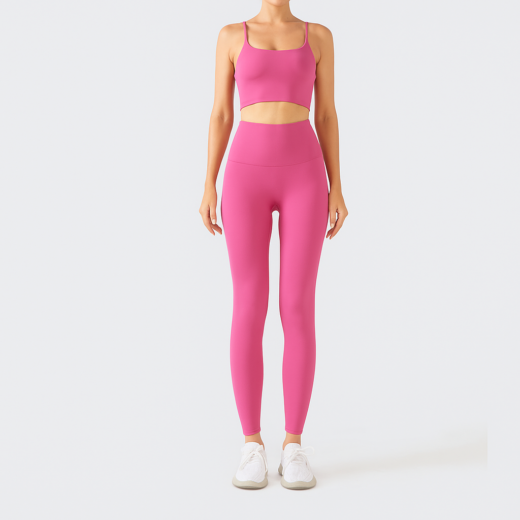 Women's Seamless Yoga & Pilates Set - Sports Bra, High-Waisted Shorts, and Leggings