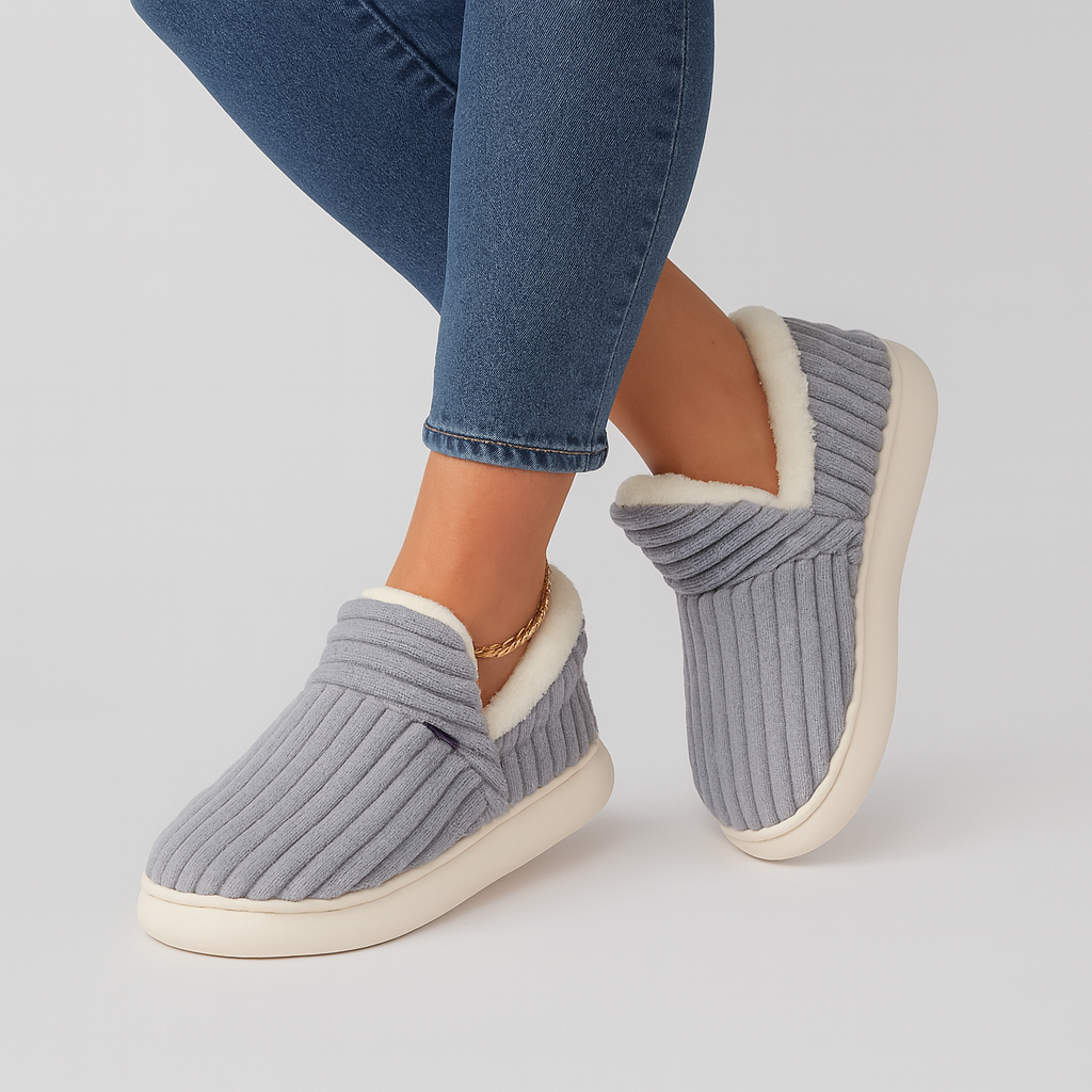 Fluffy and warm | Comfortable slip-on slippers