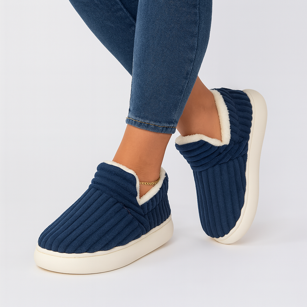 Fluffy and warm | Comfortable slip-on slippers