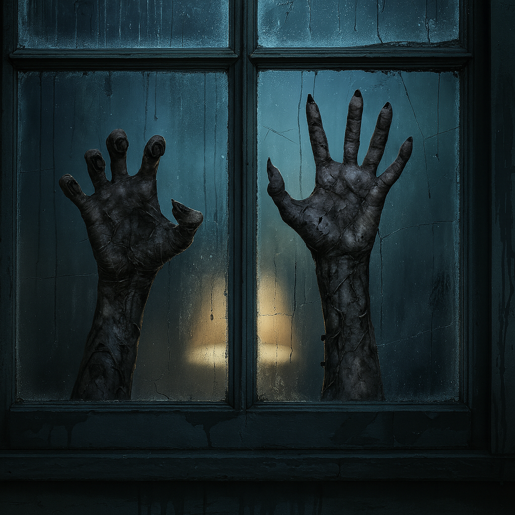 Scary Zombie Hand Wall Sticker for Halloween - Matte PVC Window Decor