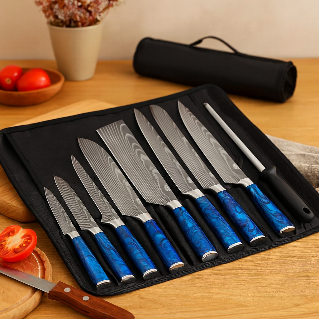 Cassian | 8-Piece Stainless Steel Knife Set with Carrying Case