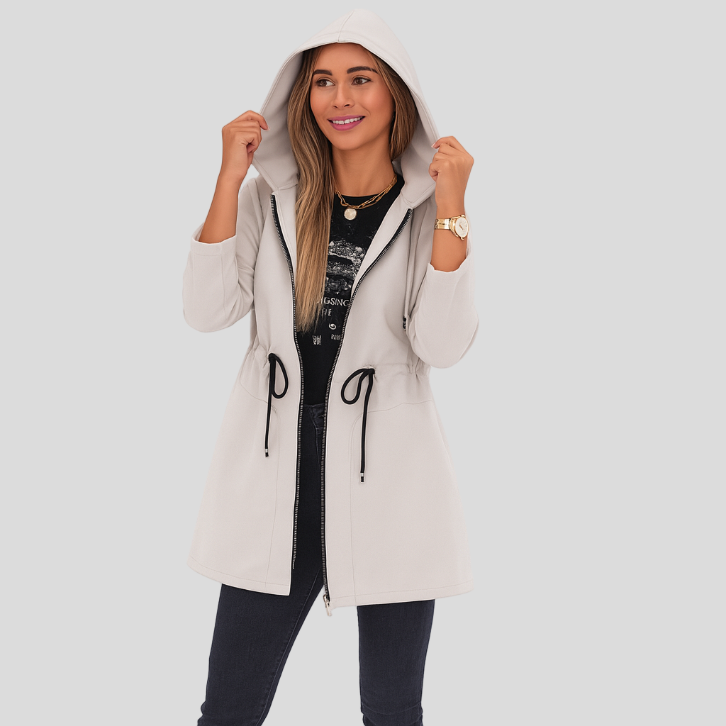 Elena | Casual hooded jacket with zip and drawstring closure