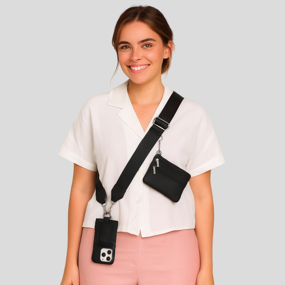 Secure Zip | Elegant Phone Case and Wallet with Strap