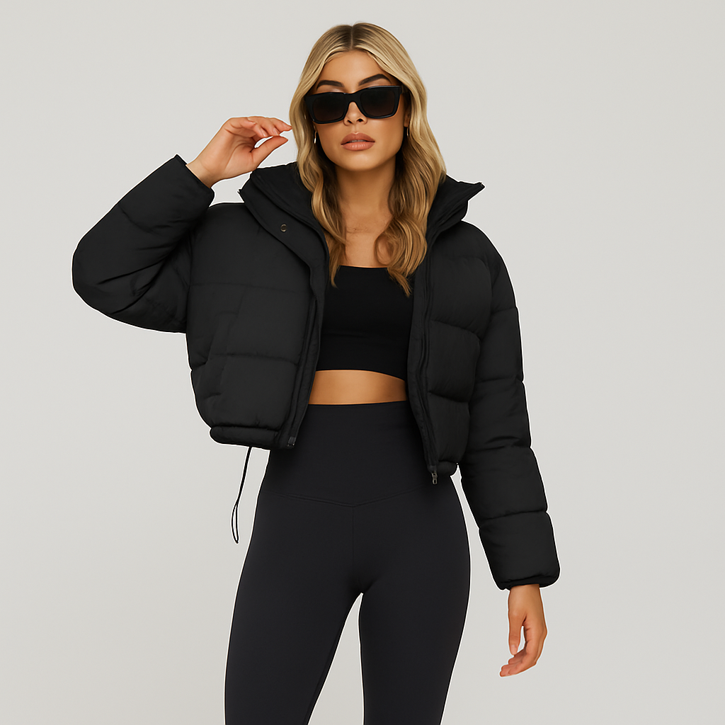 Alora | Pleated Drawstring Winter Jacket