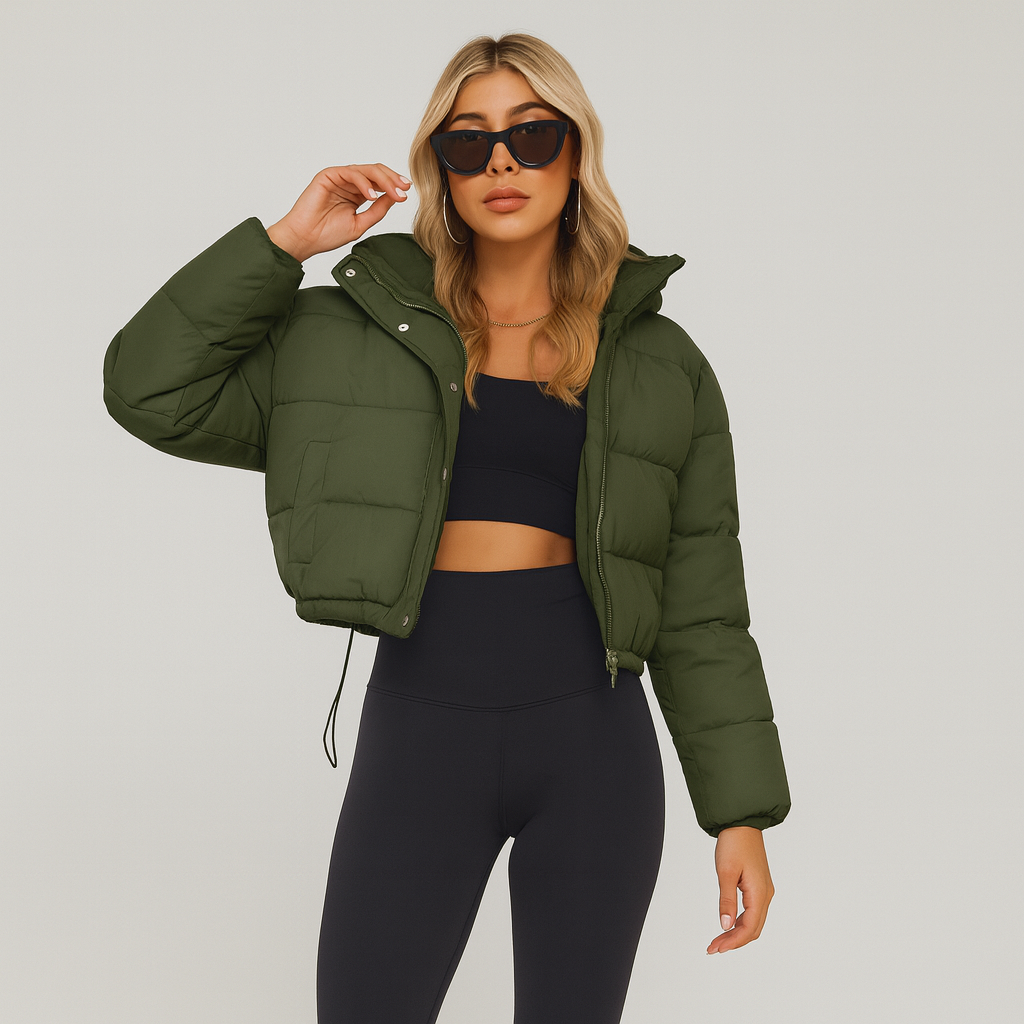 Alora | Pleated Drawstring Winter Jacket