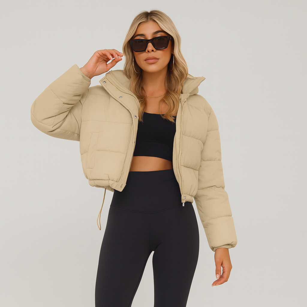 Alora | Pleated Drawstring Winter Jacket