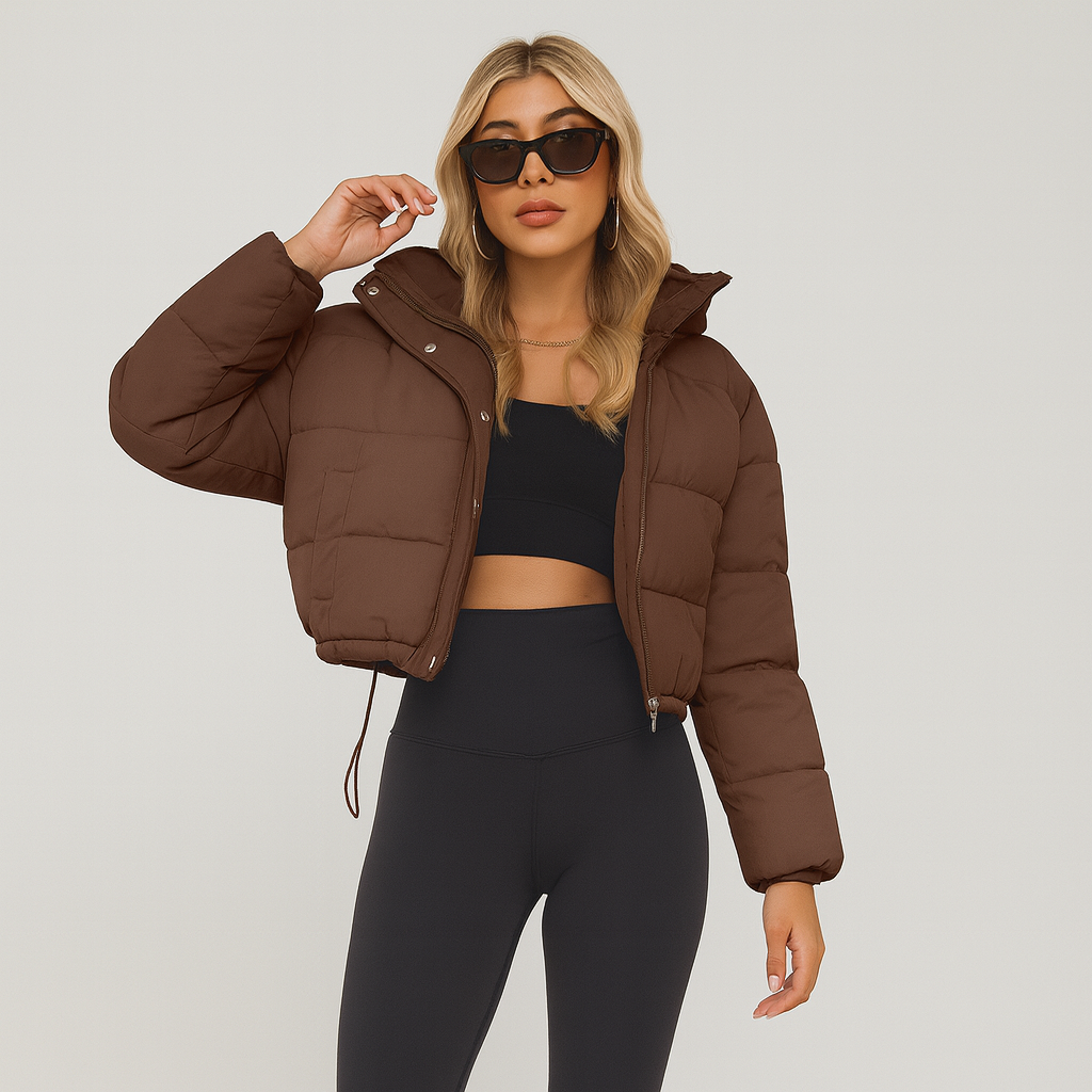 Alora | Pleated Drawstring Winter Jacket