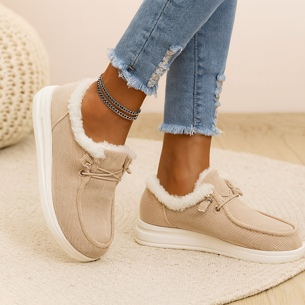 Elise | Cozy corduroy winter boots with a fur lining