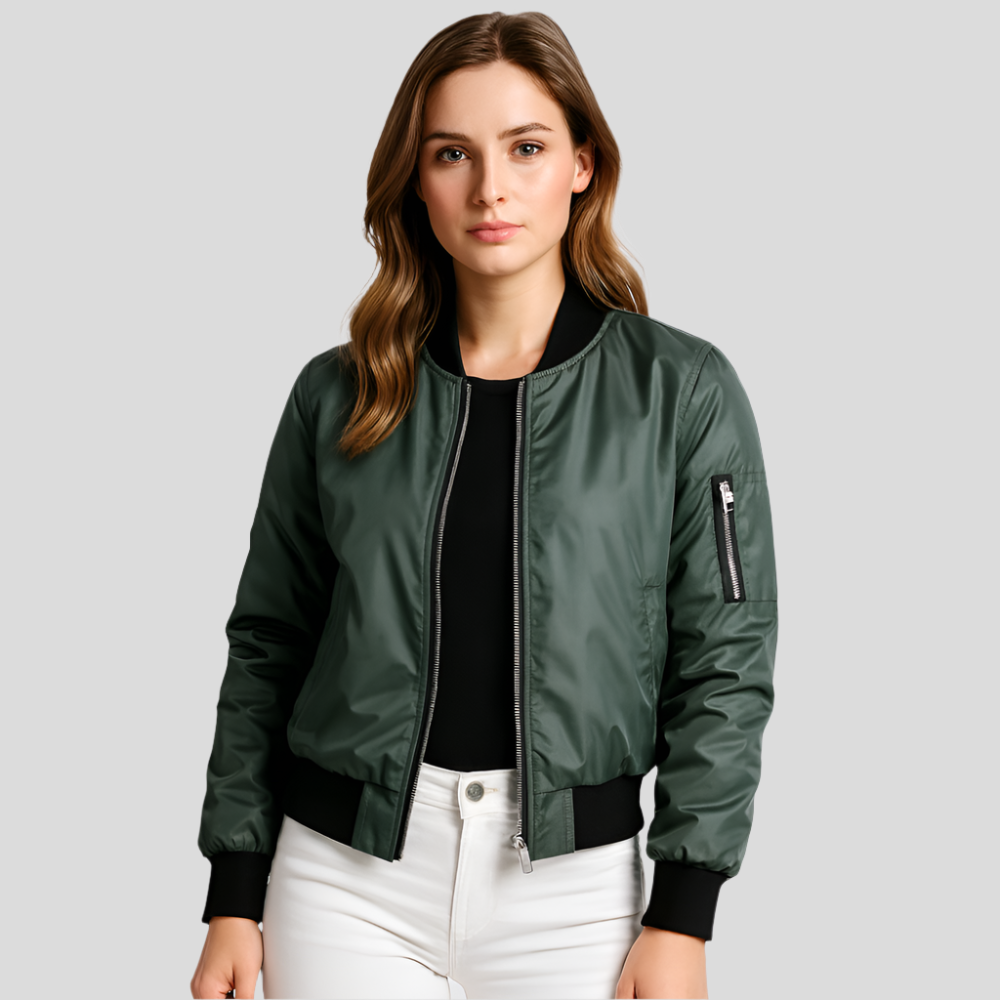 Women's Lightweight Summer Bomber Jacket - Stylish Short Coat