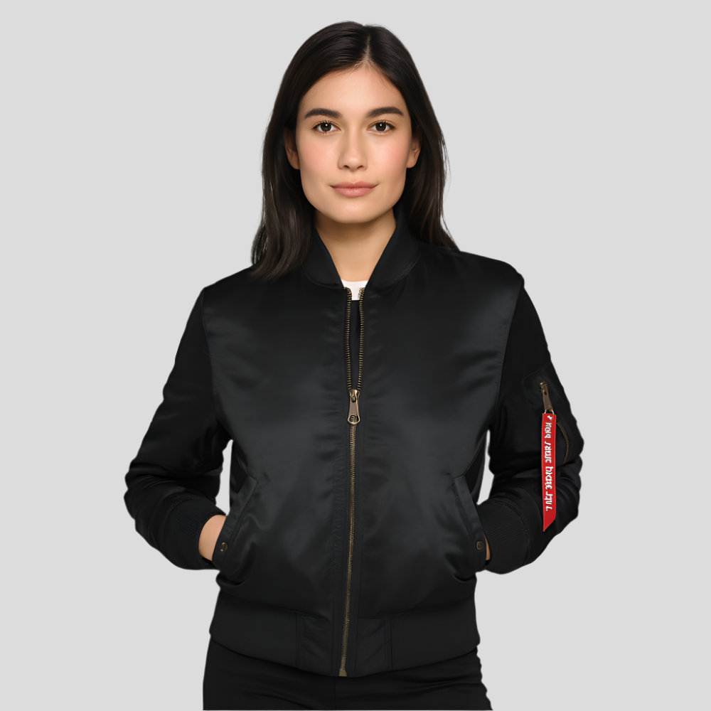 Women's MA-1 Bomber Jacket - Classic design with ribbed trim