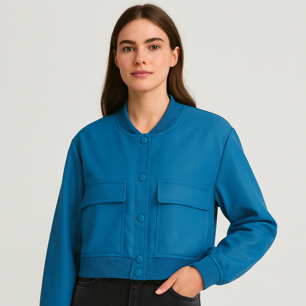 レディース ソフトベージュ ボンバージャケット - カジュアルで快適なルックス